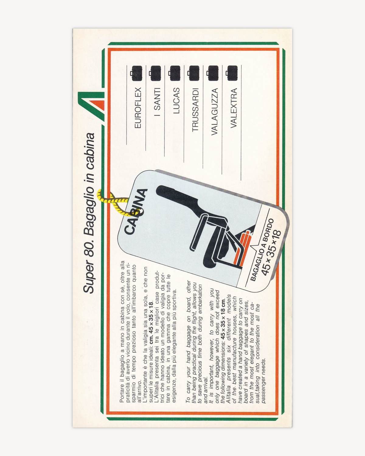 Alitalia "Super 80" Booklet