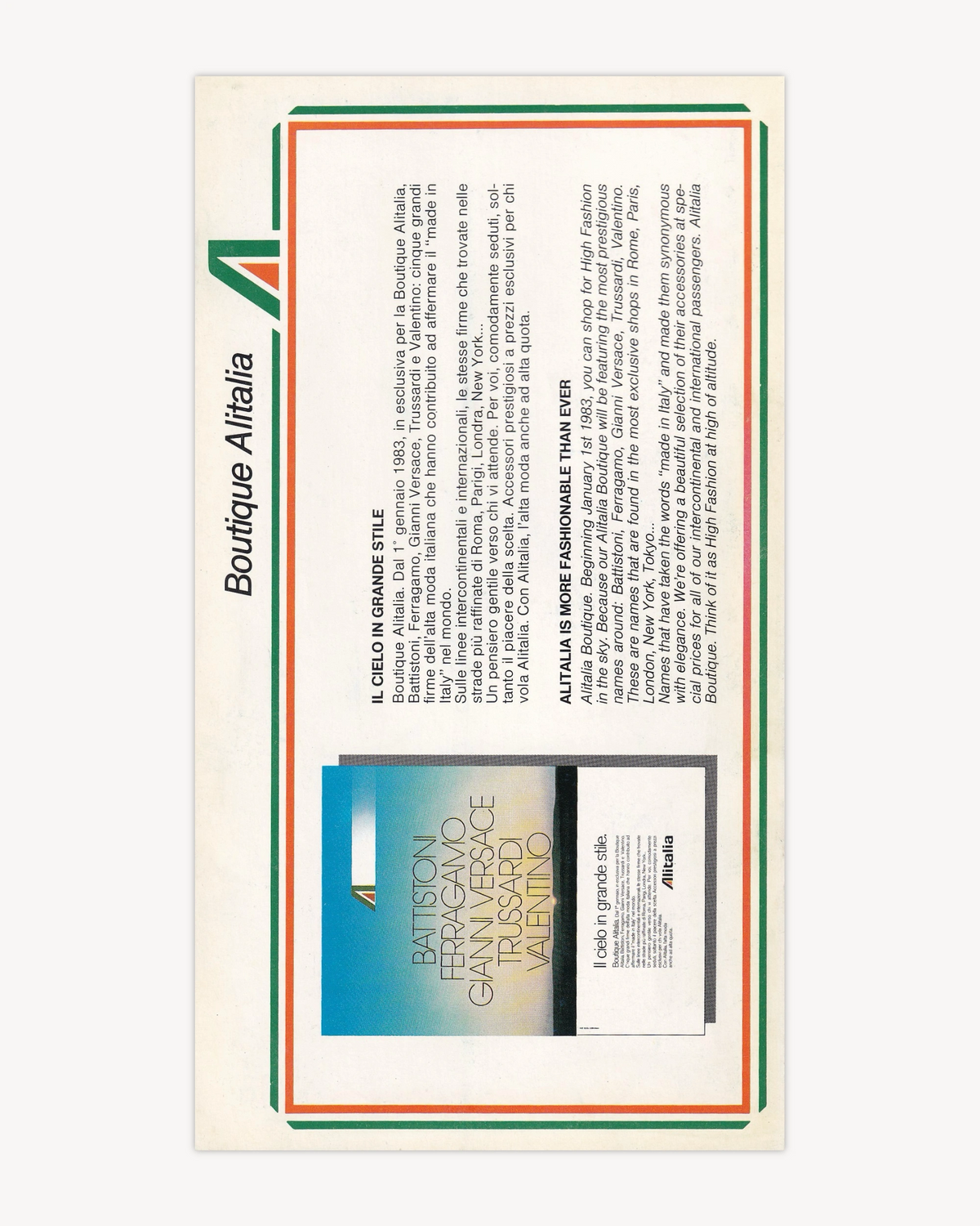 Alitalia "Super 80" Booklet