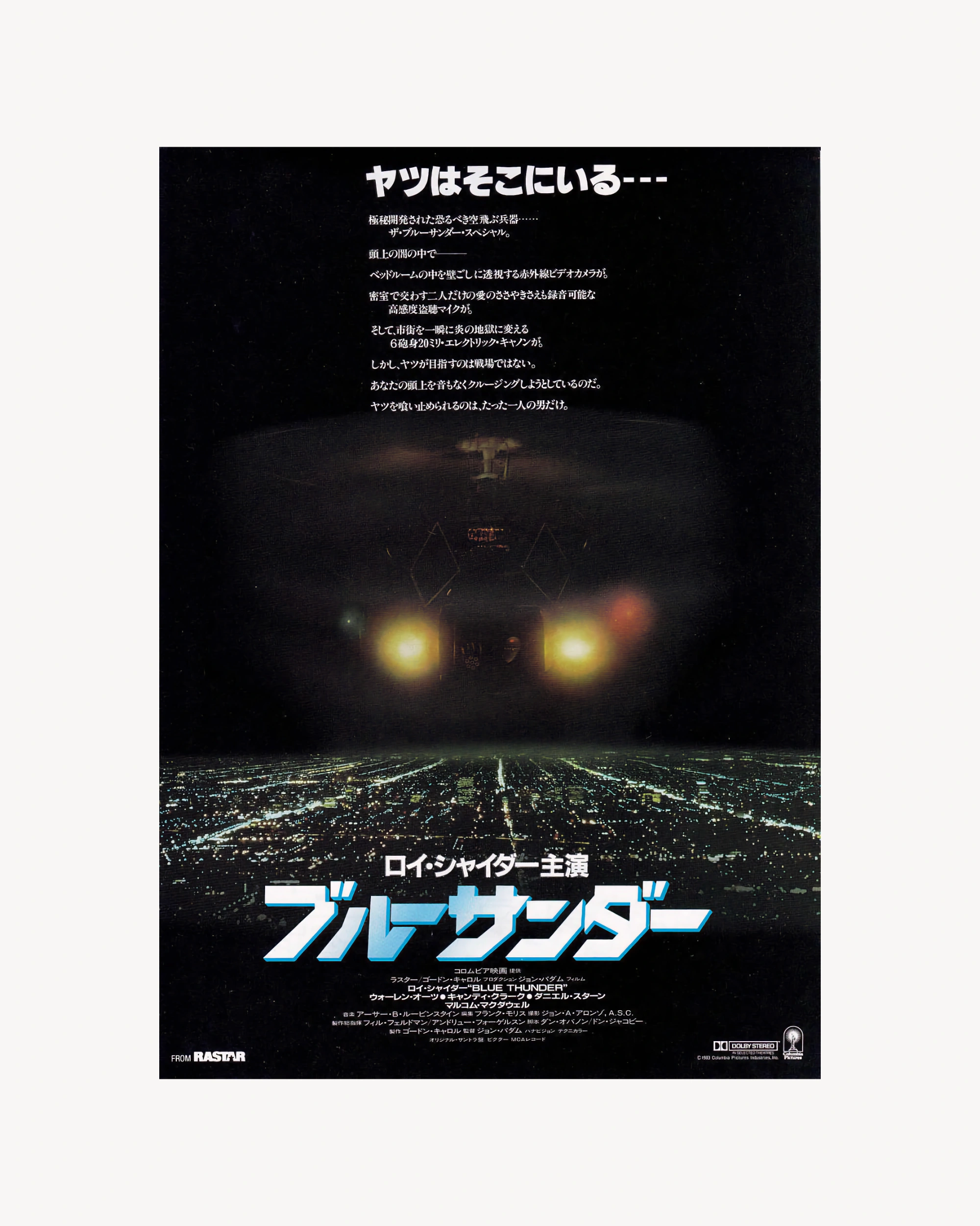 Blue Thunder - Cinema Poster Jpn Cinema Posters Props!