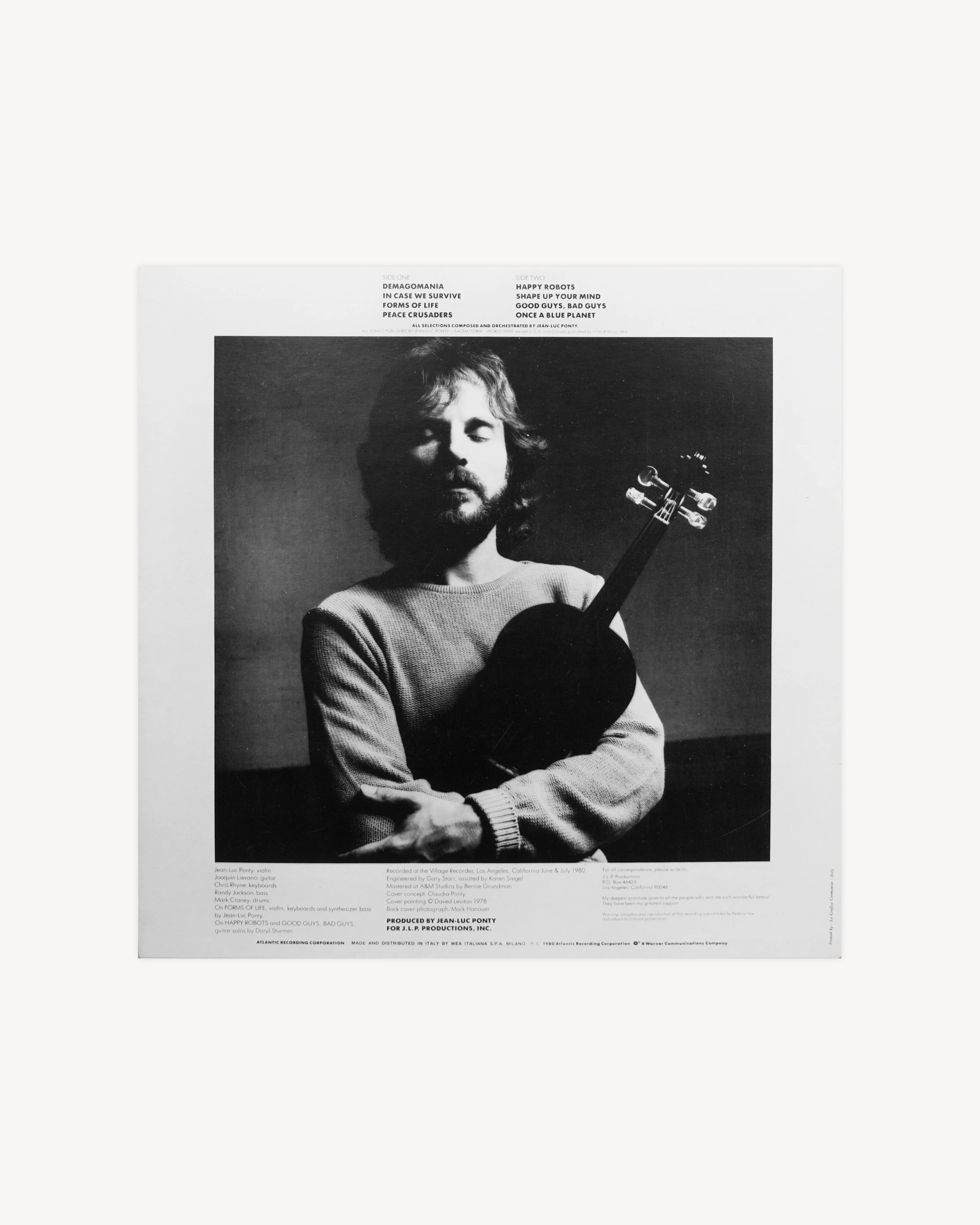 Civilized Evil - Jean-Luc Ponty 1980 LP Atlantic Recording Corporation