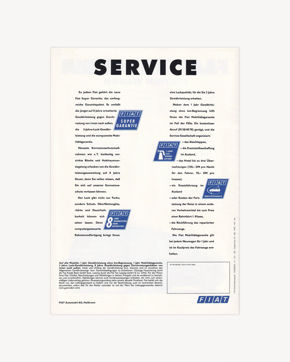 FIAT PKW-Programm Catalogue Catalogues FIAT