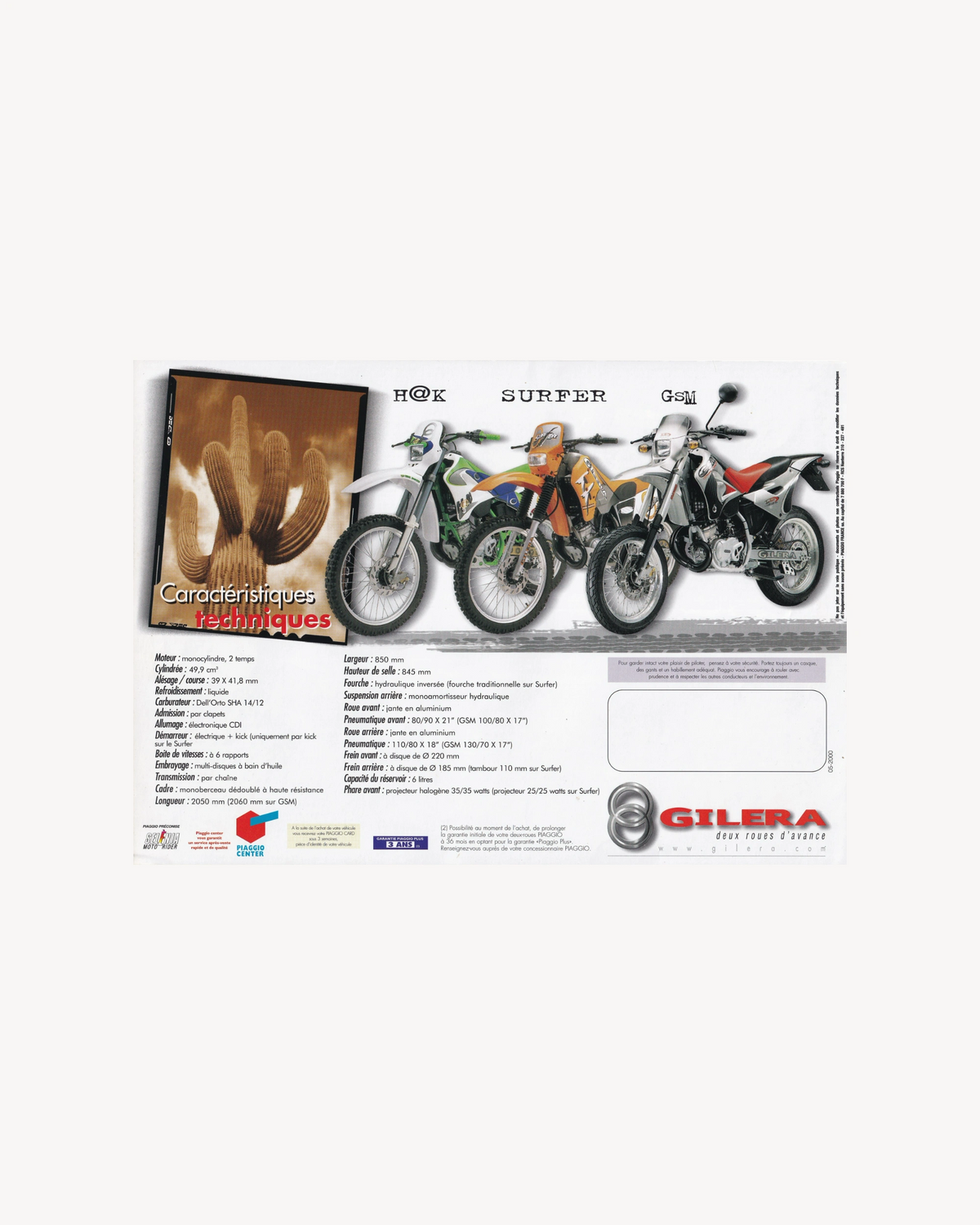 Gilera 2000 Catalogue Catalogues Piaggio France