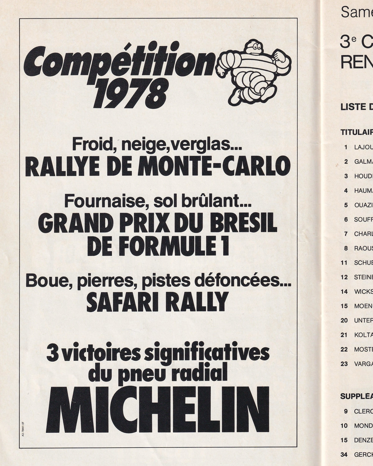 Grand Prix Monaco 78 Booklet Catalogues Props!
