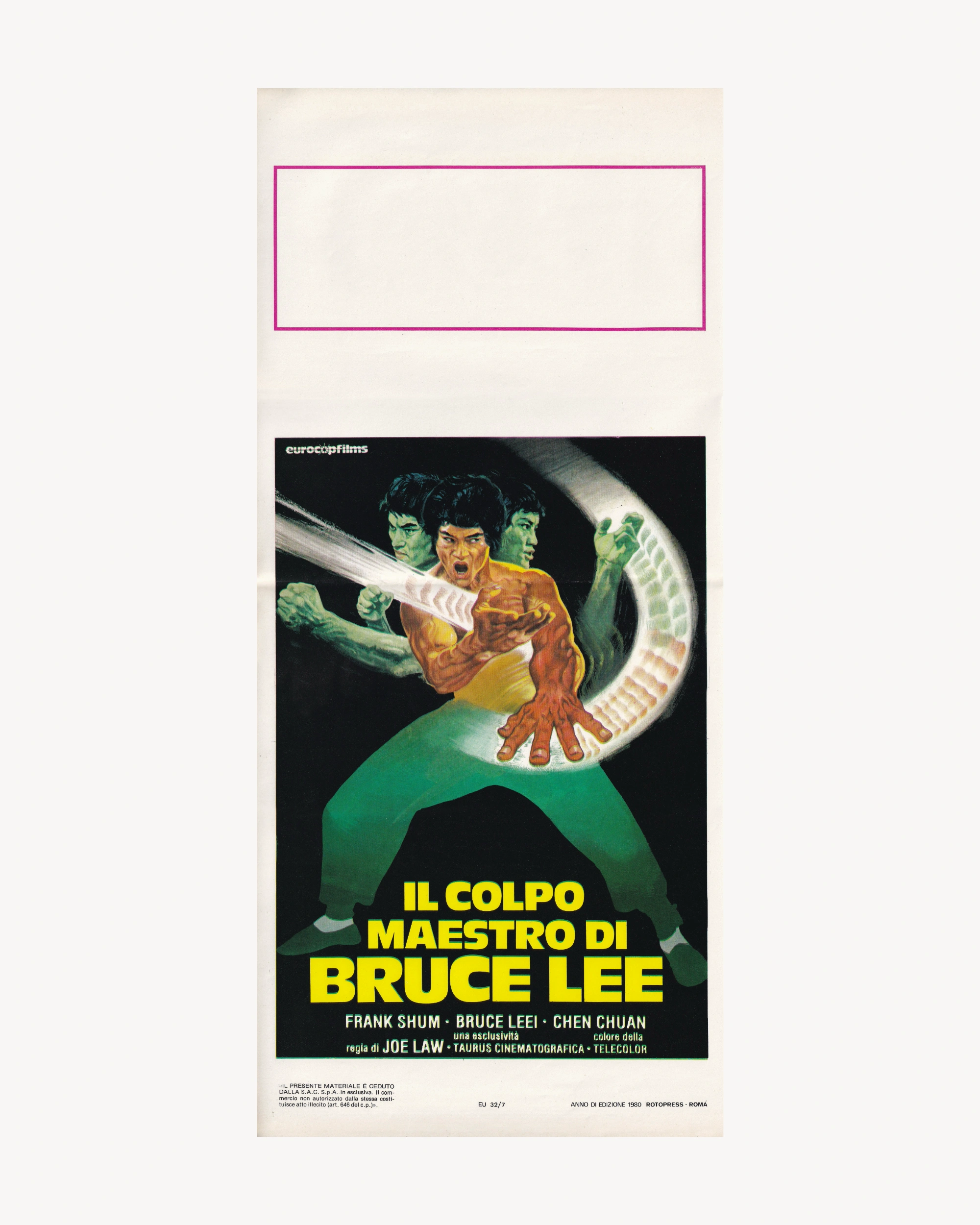 Il Colpo maestro di Bruce Lee Cinema Posters Props!
