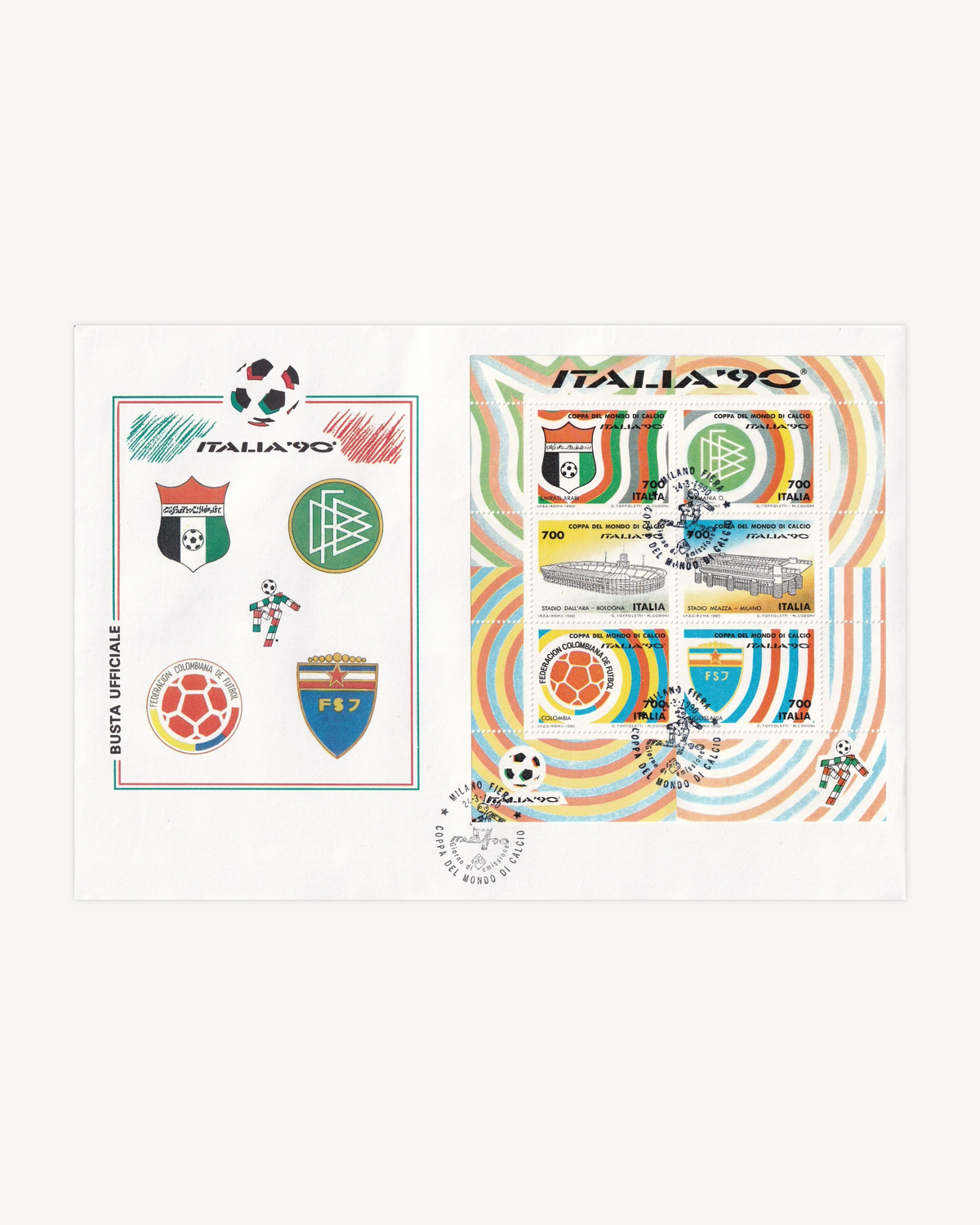 Italia '90 Official Postcards Envelope