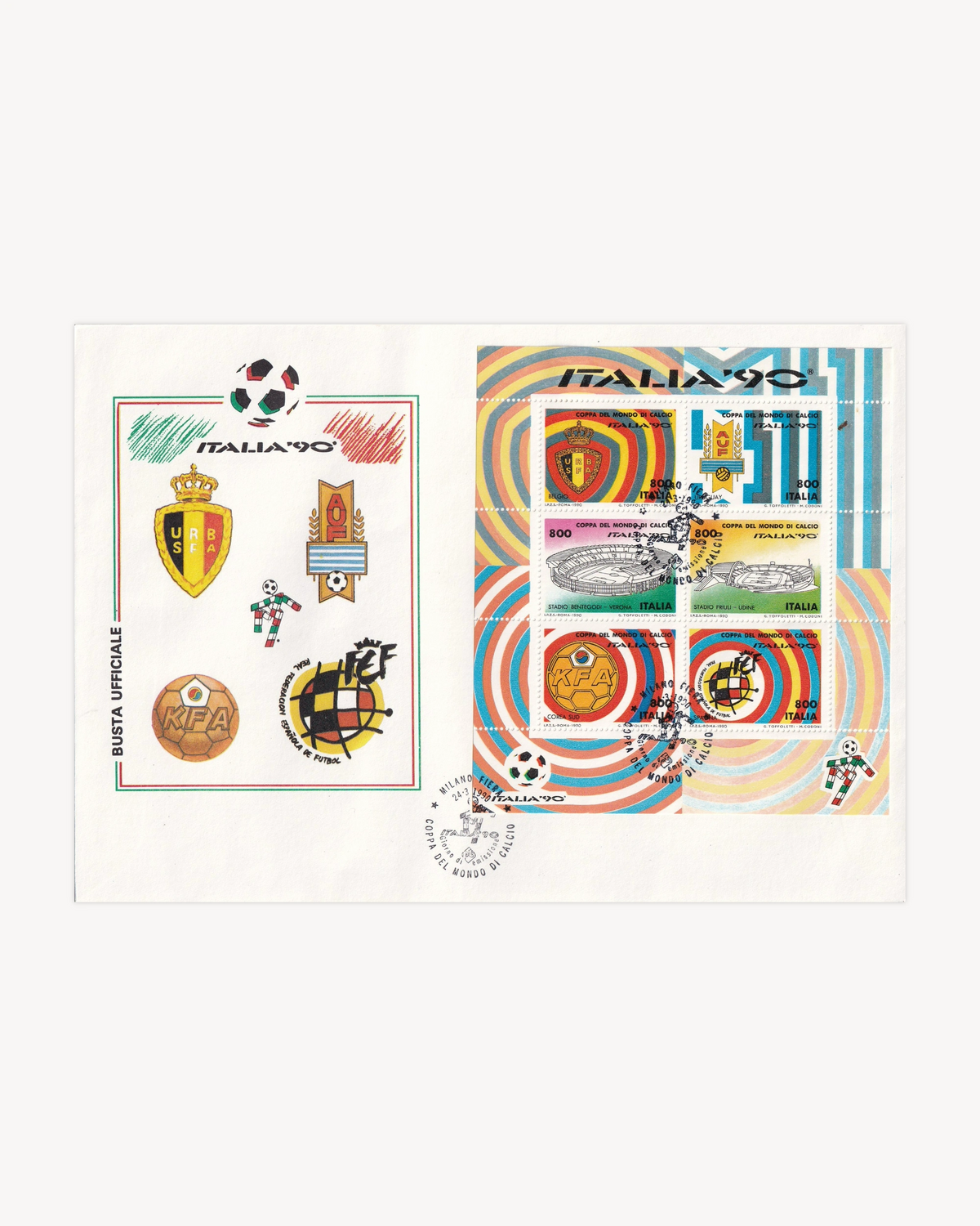 Italia '90 Official Postcards Envelope