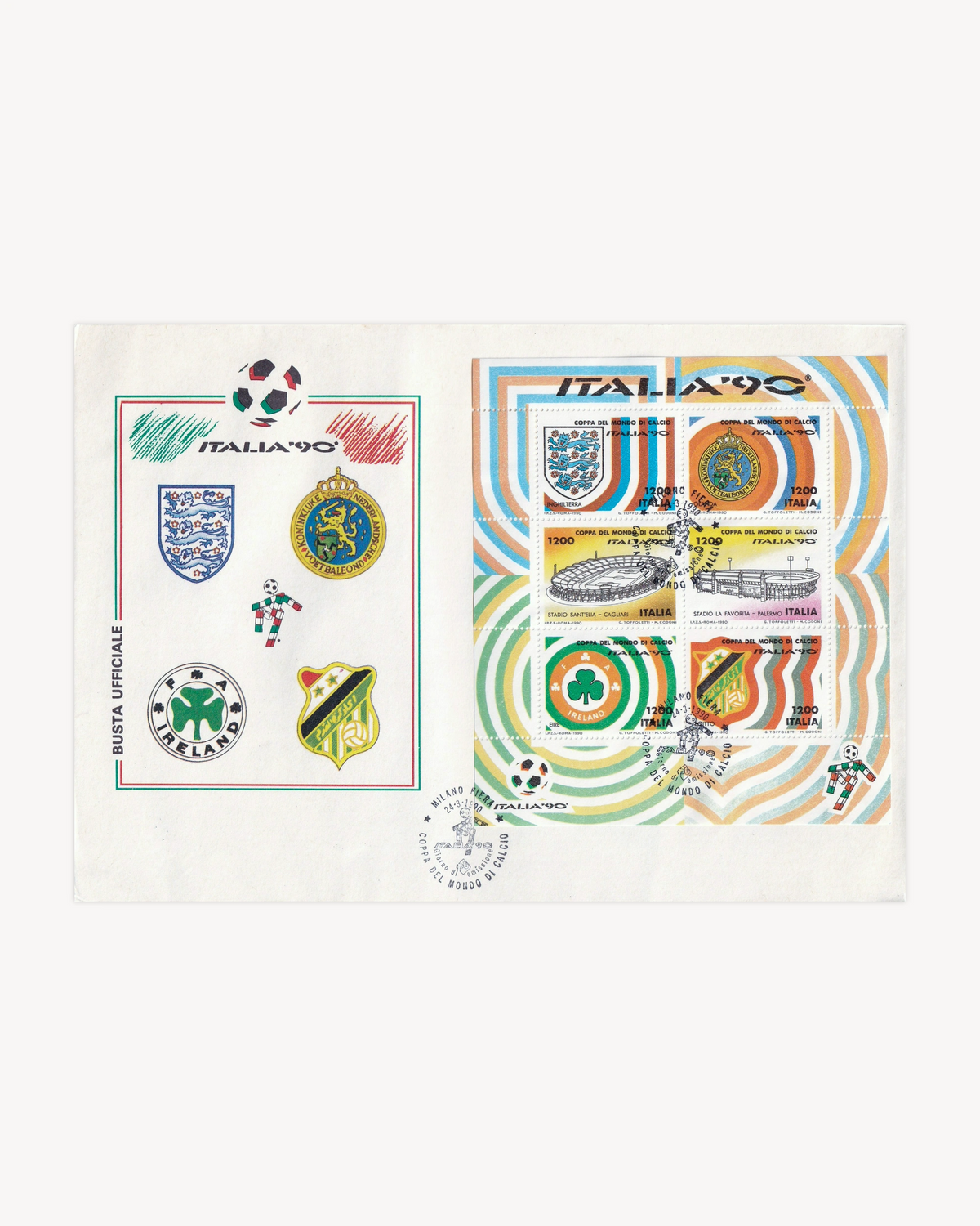 Italia '90 Official Postcards Envelope
