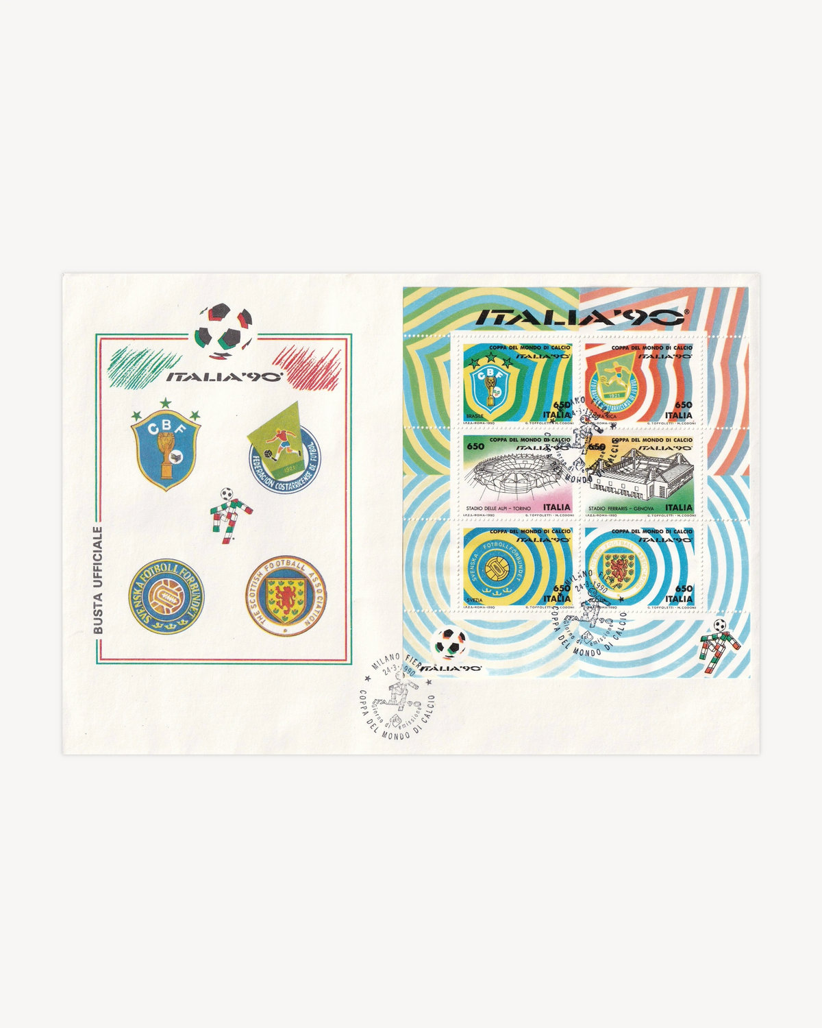 Italia '90 Official Postcards Envelope