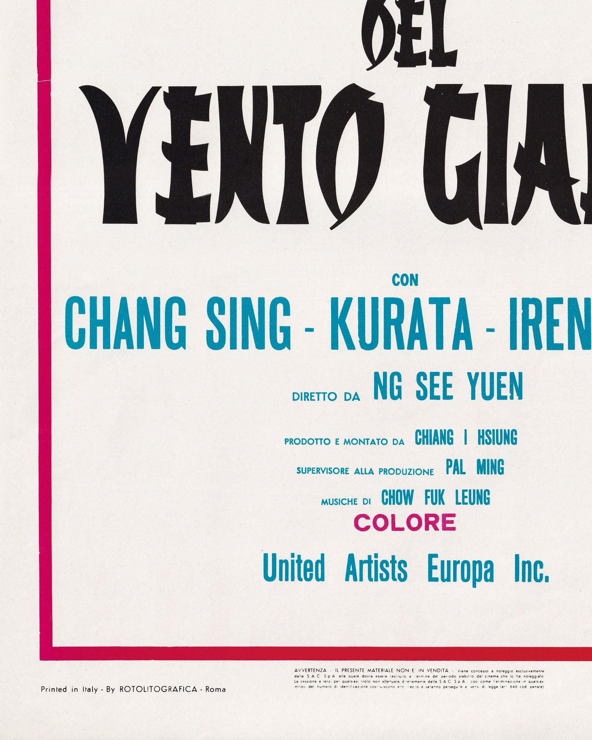 La Furia del Vento Giallo Cinema Posters Props!