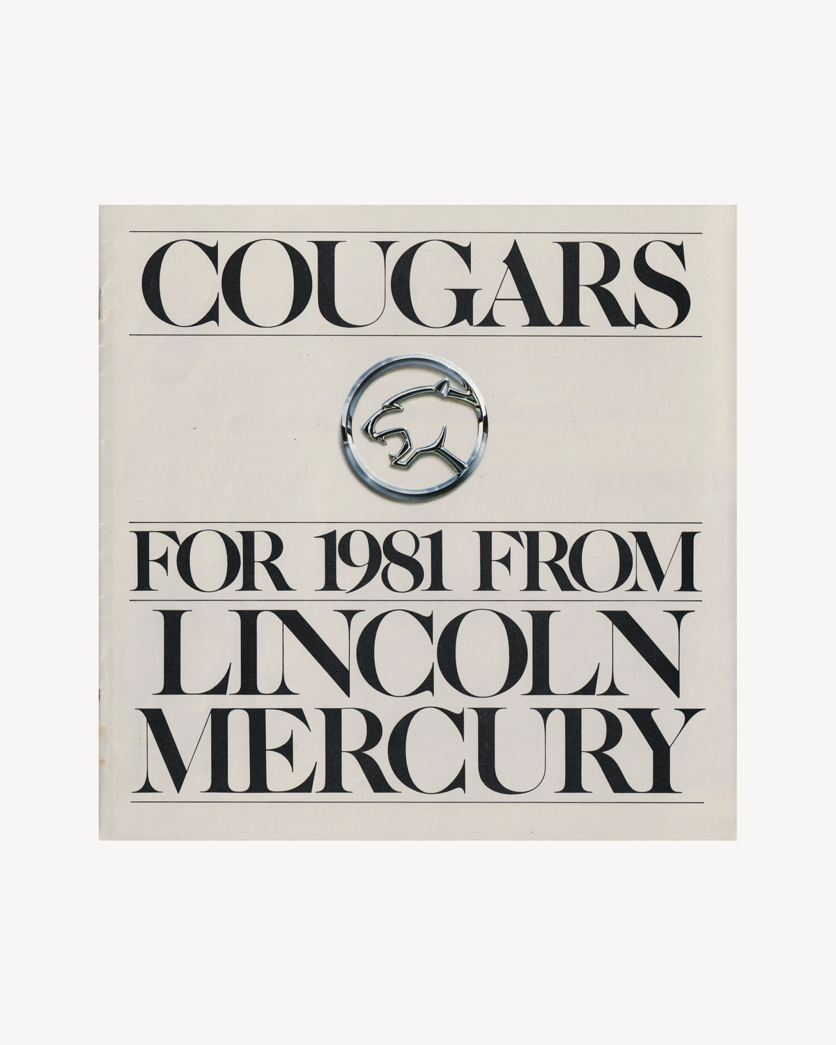 Mercury Cougar 1981 Catalogue Catalogues Lincoln-Mercury Ford