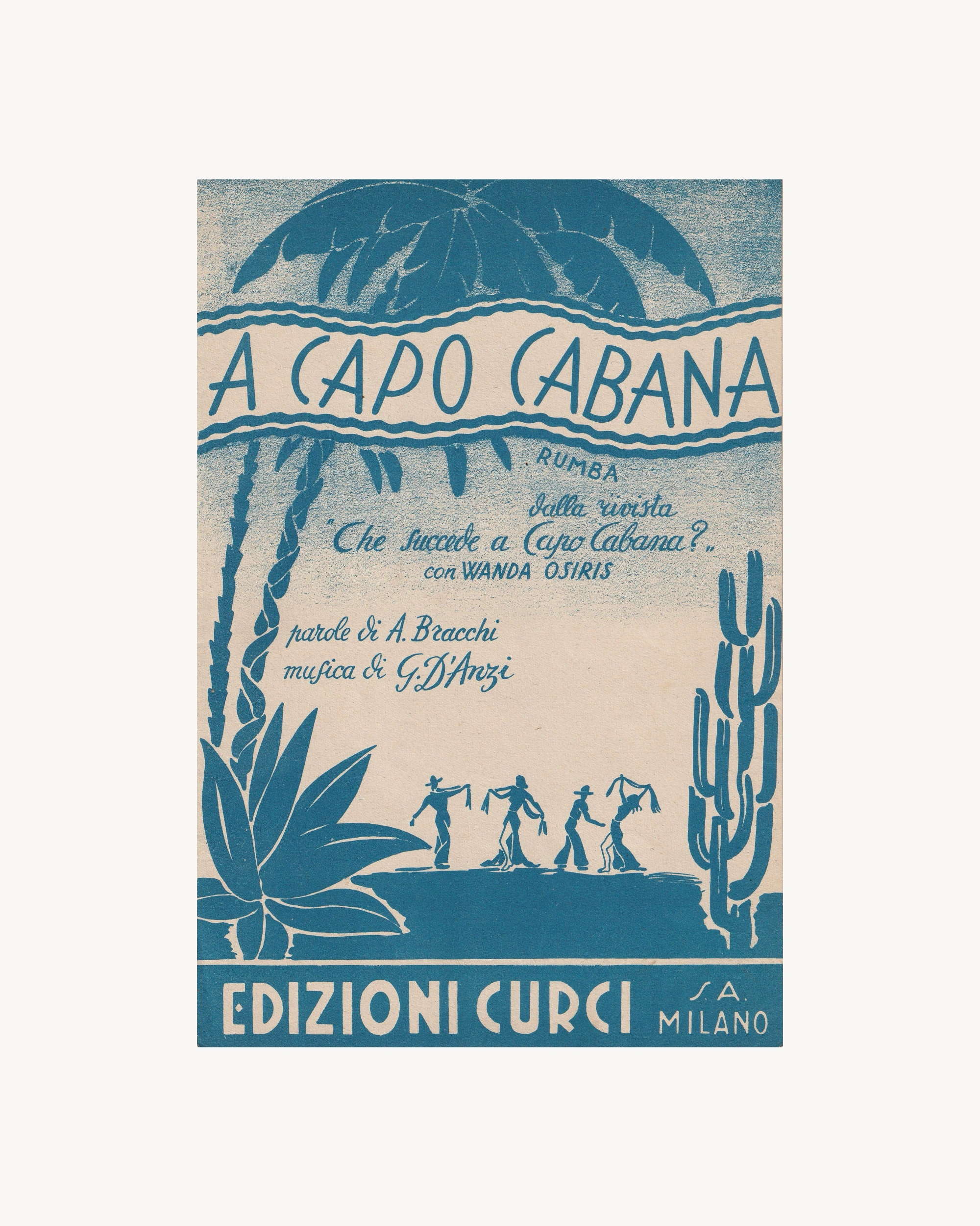 Music booklet - A Capo Cabana 1944 Old Books Props!