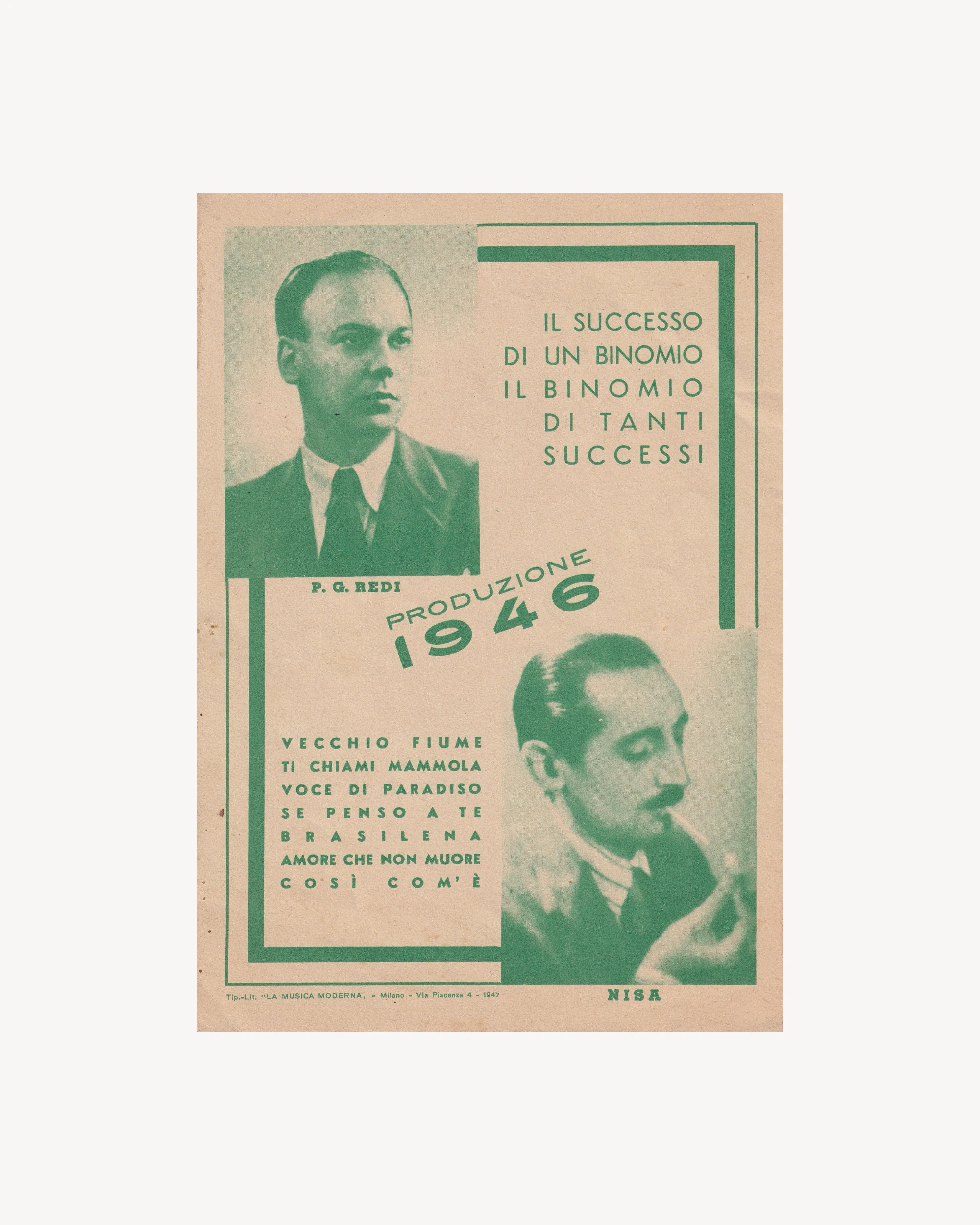 Music booklet - Così Com’è 1947 Old Books Props!