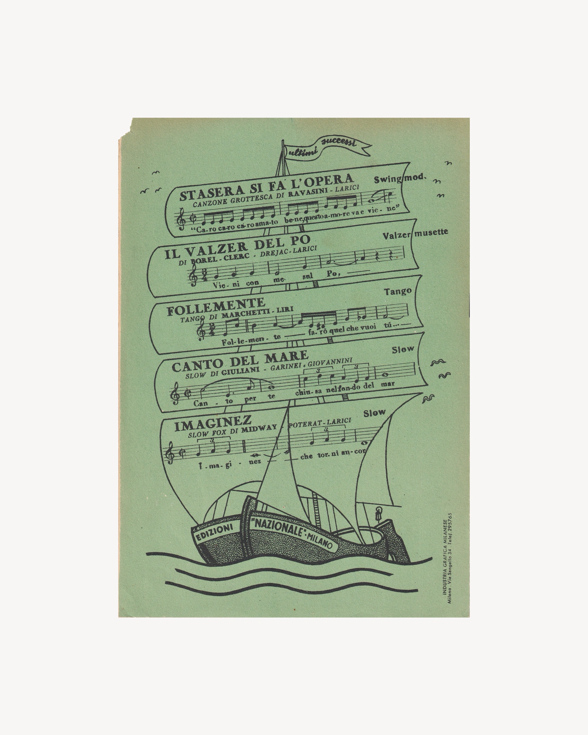 Music booklet - I cadetti di Guascogna 1949 Old Books Props!