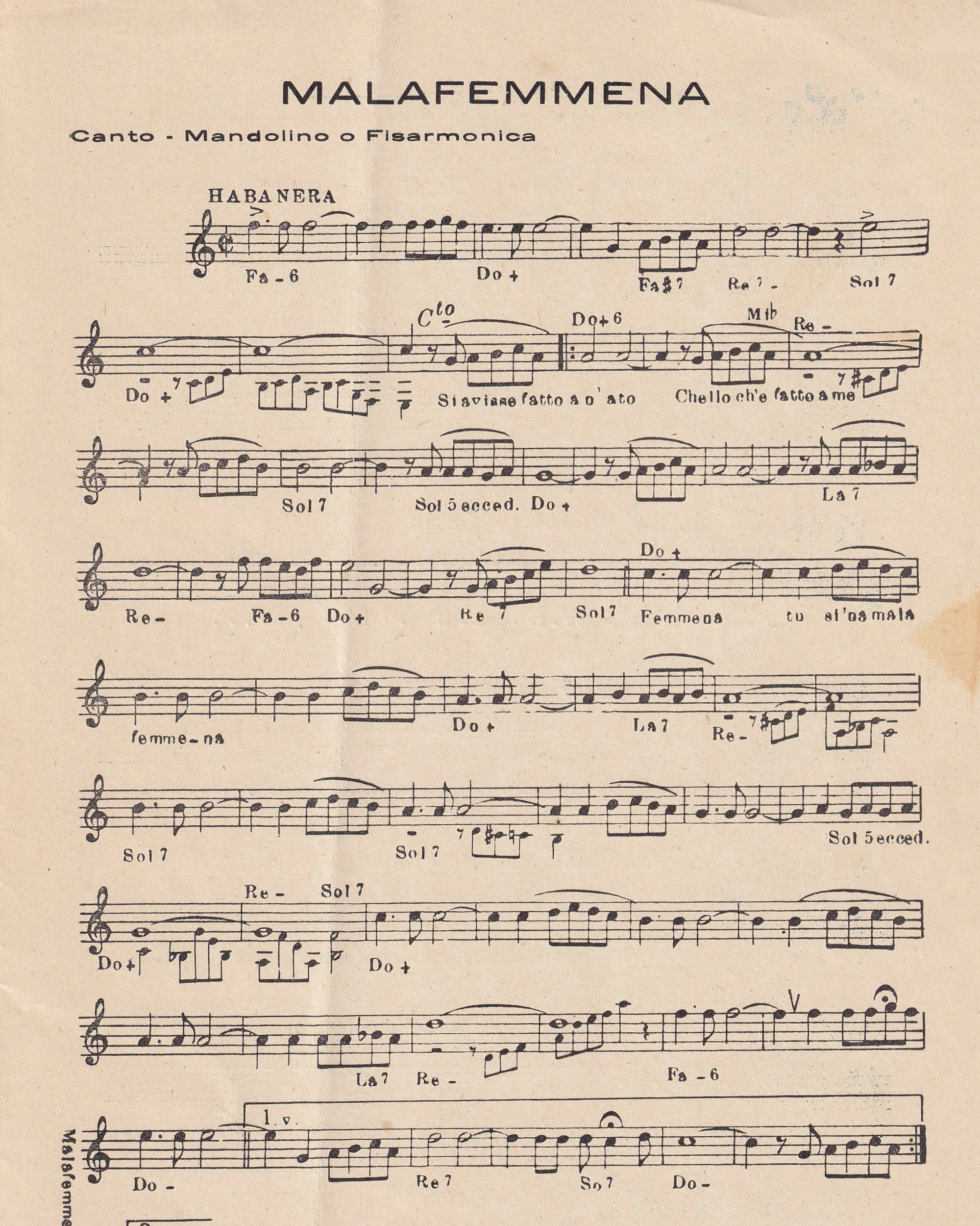 Music booklet - Malafemmena 1951 Old Books Props!