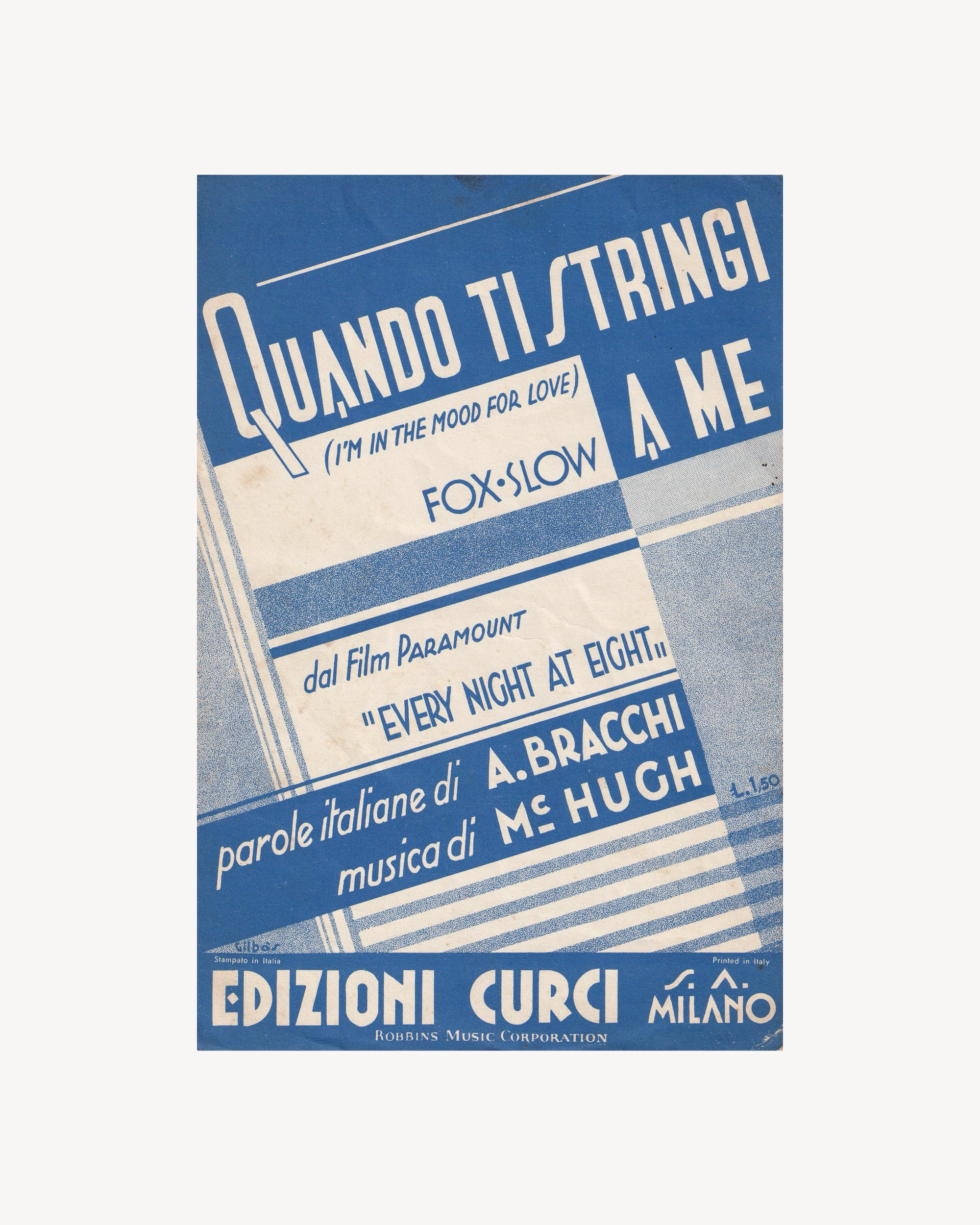 Music booklet - Quando ti stringi a Me 1937 Old Books Props!