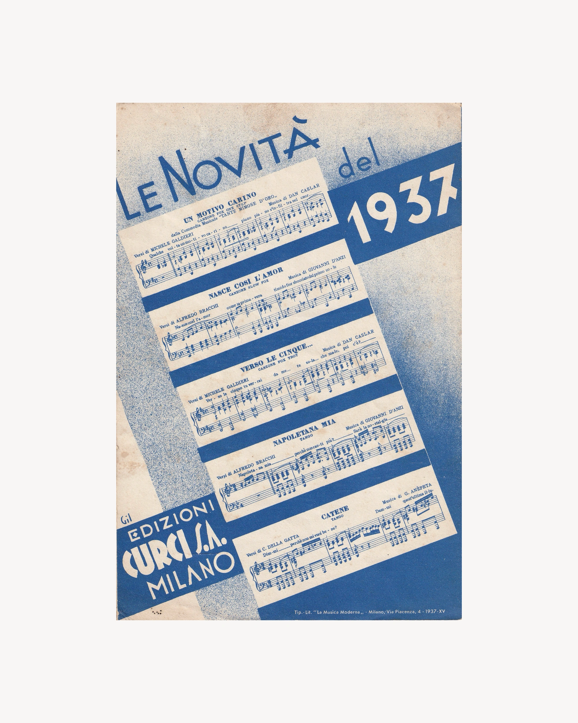 Music booklet - Quando ti stringi a Me 1937 Old Books Props!