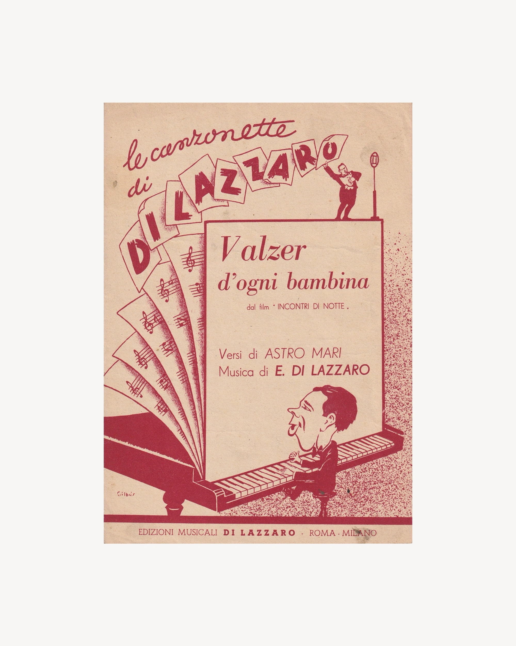 Music booklet - Valzer d’ogni bambina 1944 Old Books Props!