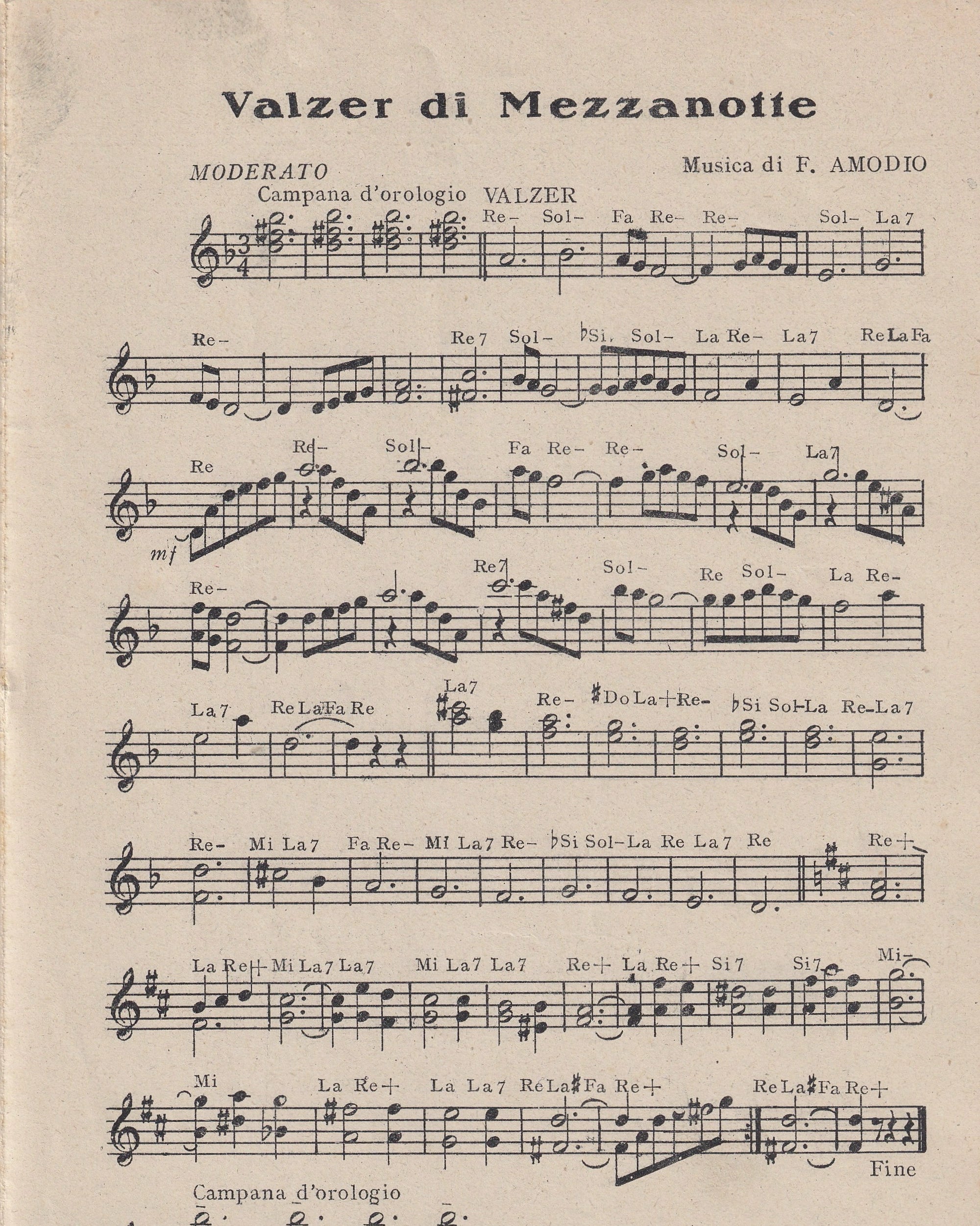 Music booklet - Valzer di Mezzanotte Old Books Props!