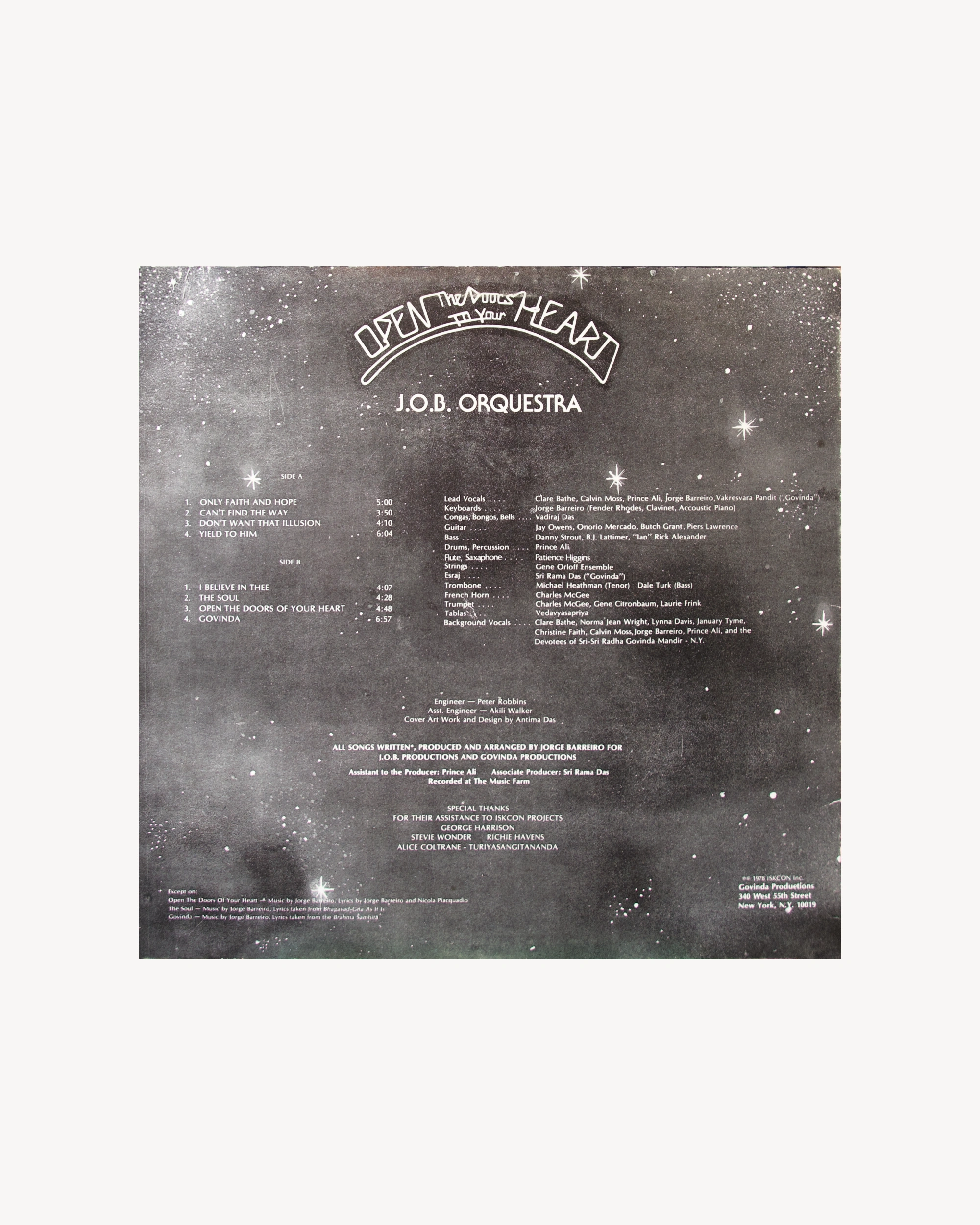 Open the doors to your Heart - J.O.B. Orquestra LP Props!