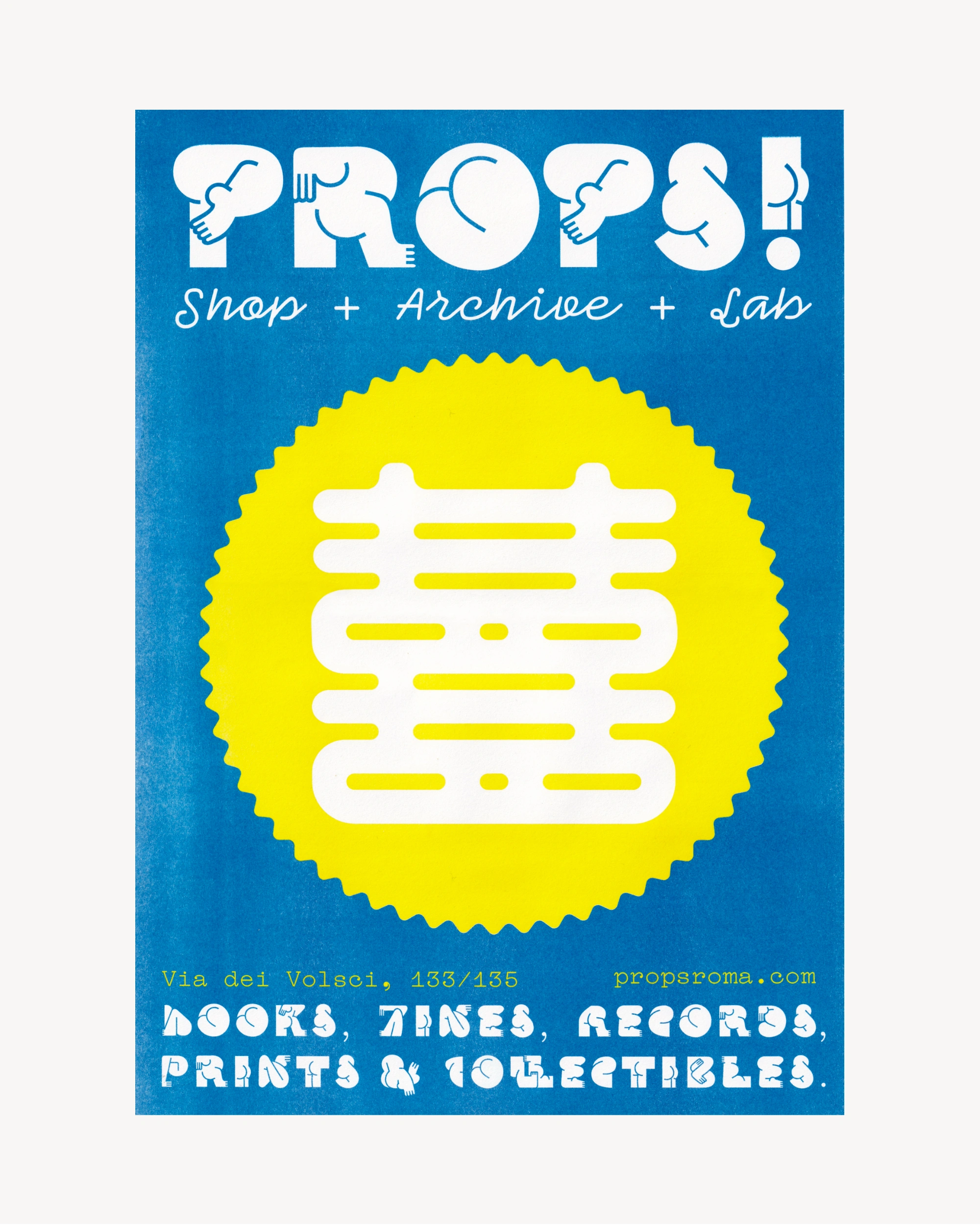 Props! “Double Happiness” Risograph - blue Risograph Props!