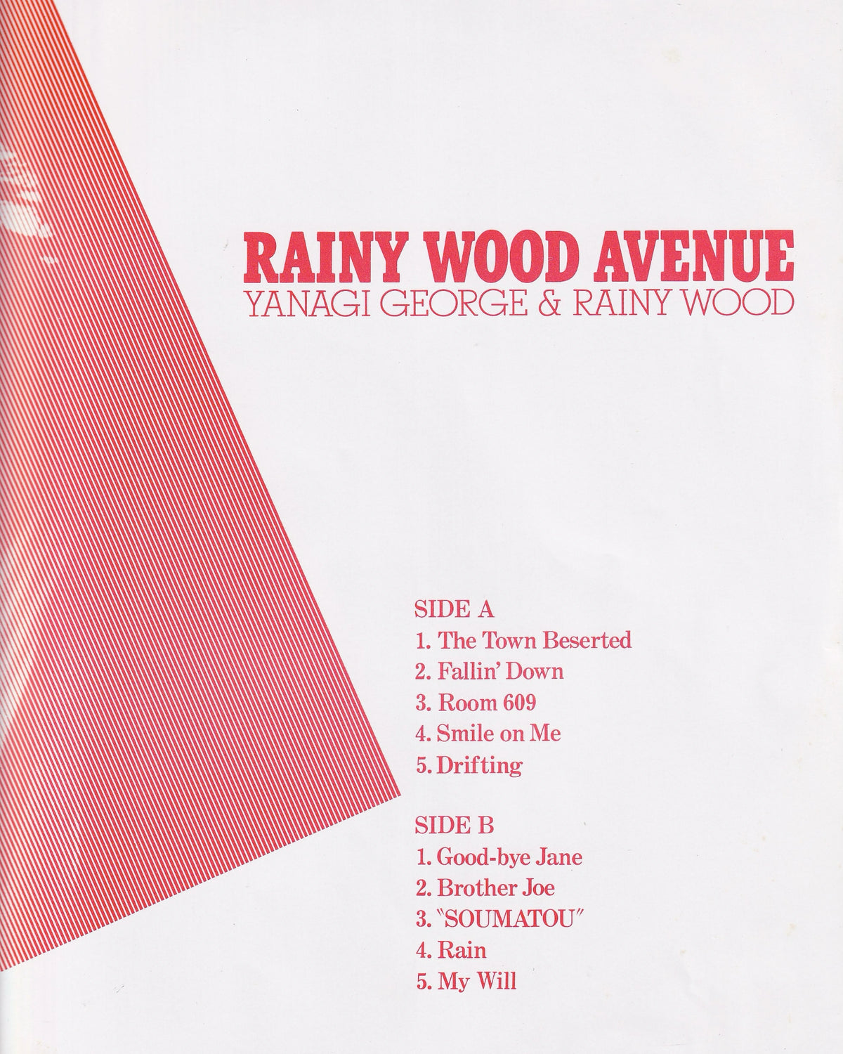 Rainy Wood Avenue - Yanagi George & Rainy Wood 1979 (Jpn)