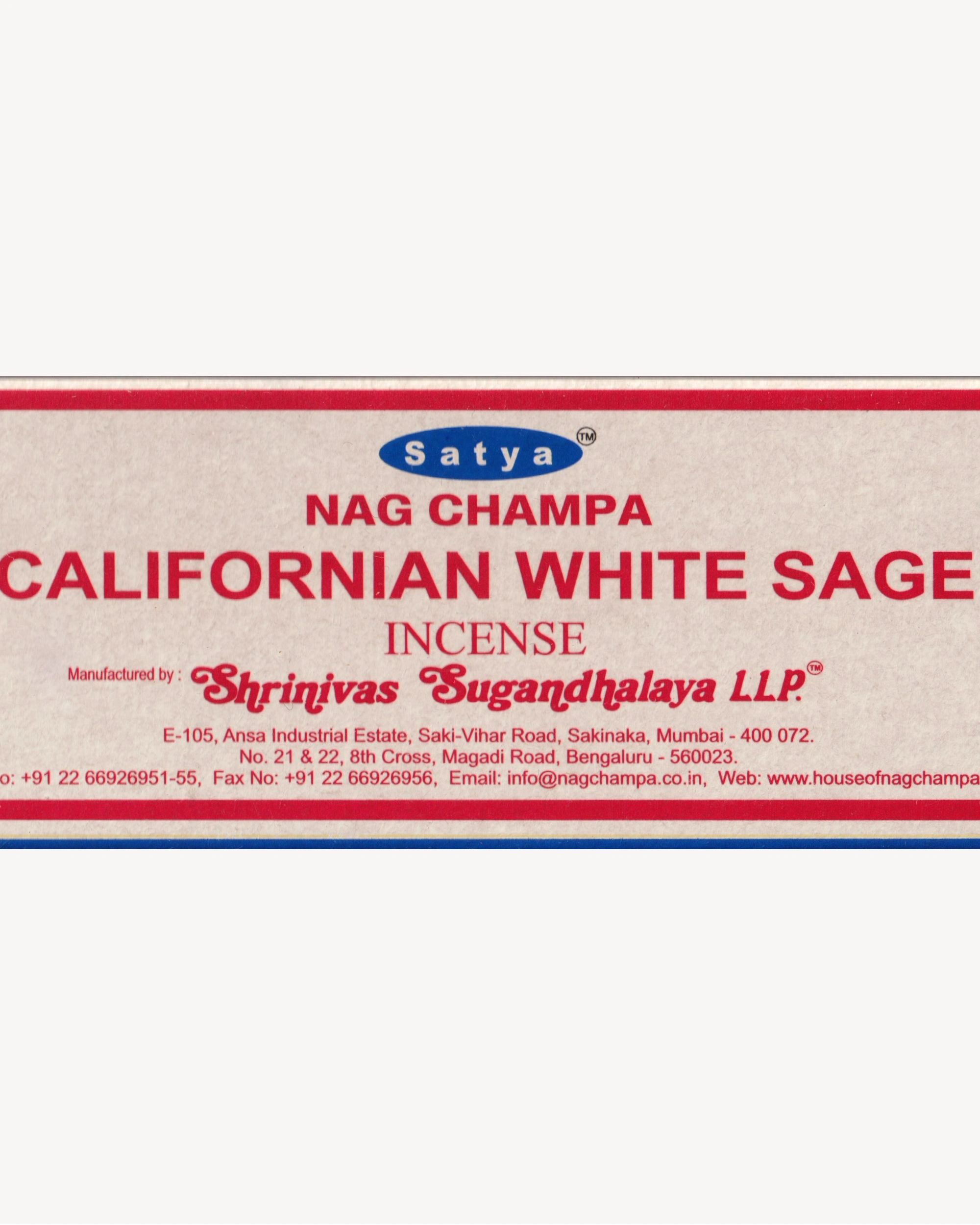 Satya 15g - Californian White Sage Incense Satya
