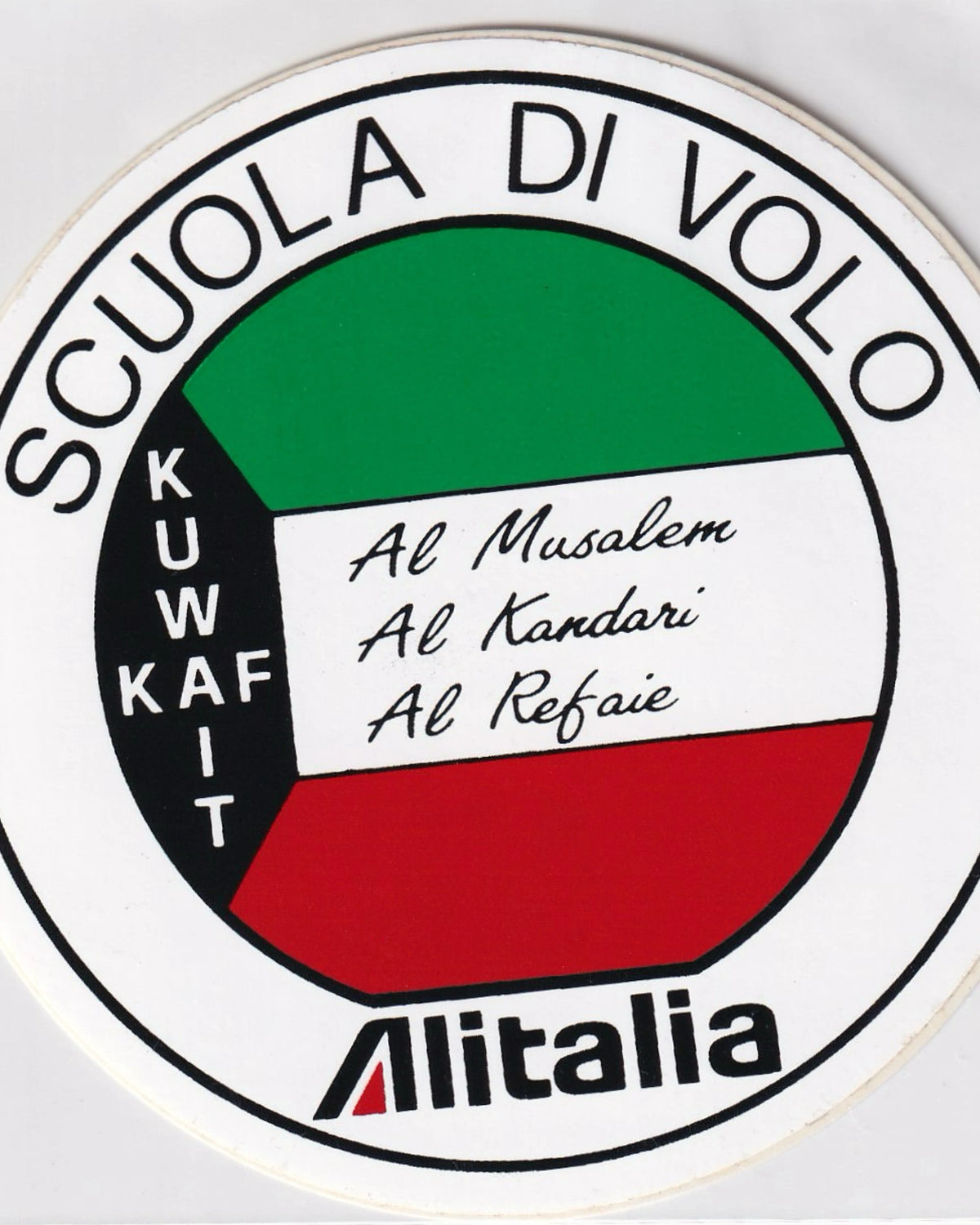 Sticker Alitalia "Scuola di Volo" Kuwait KAF