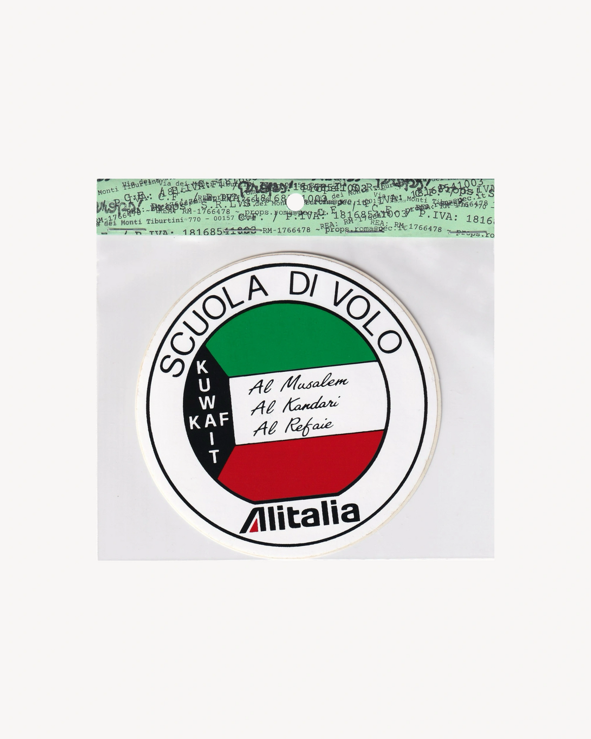 Sticker Alitalia "Scuola di Volo" Kuwait KAF