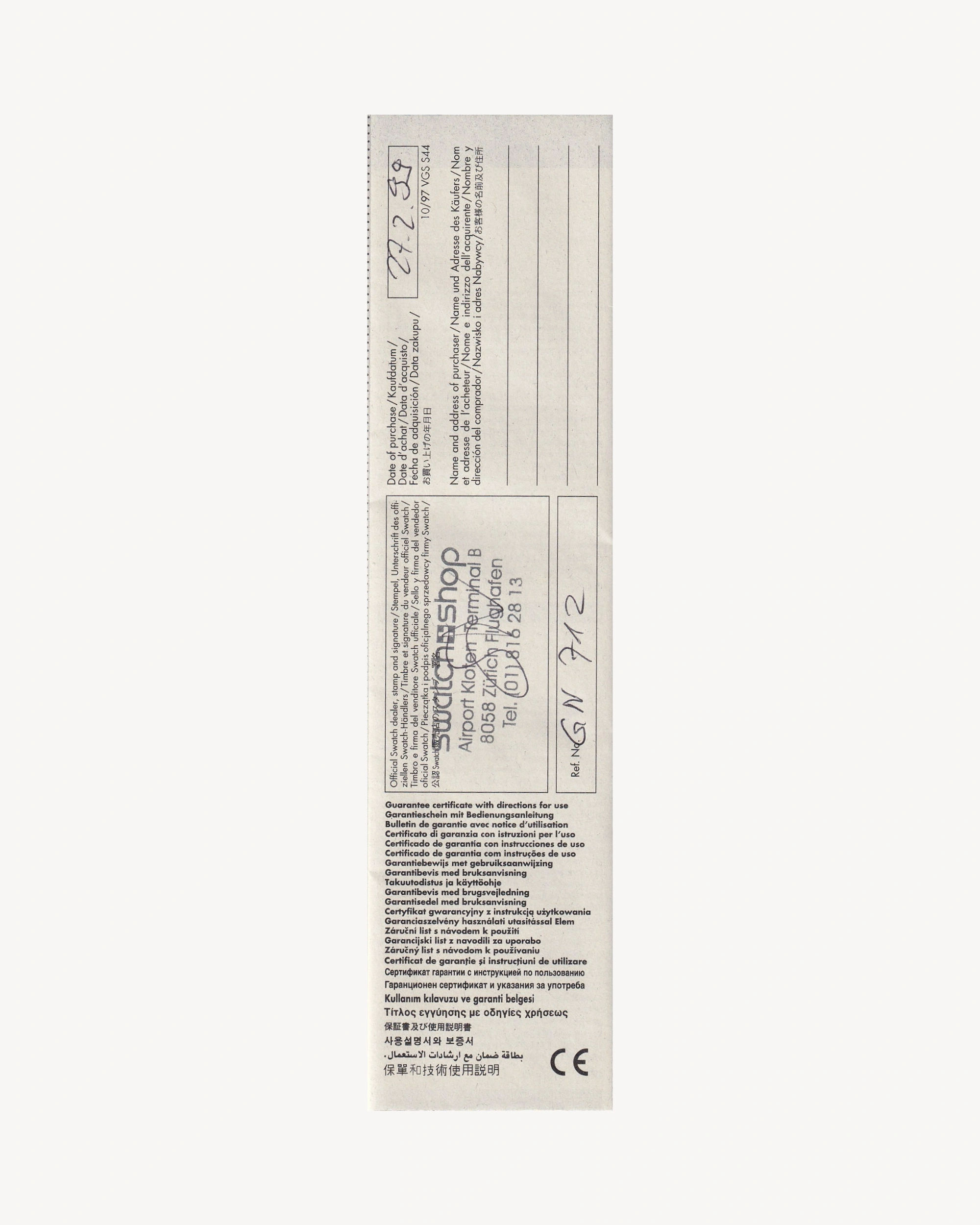Swatch “It’s Coming” GN712 - 1999 Watches Swatch