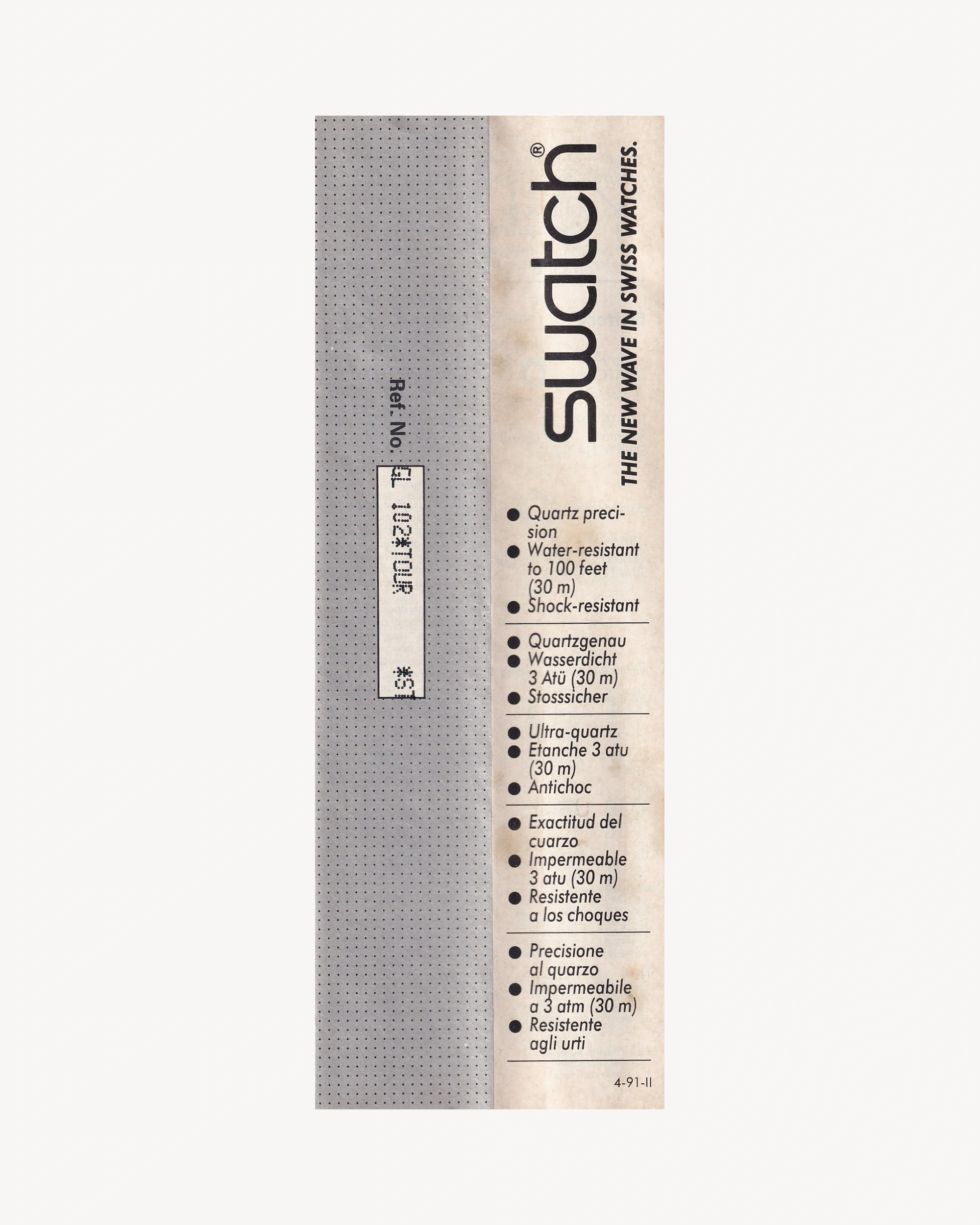 Swatch “Tour” GL102 - 1991 Watches Swatch