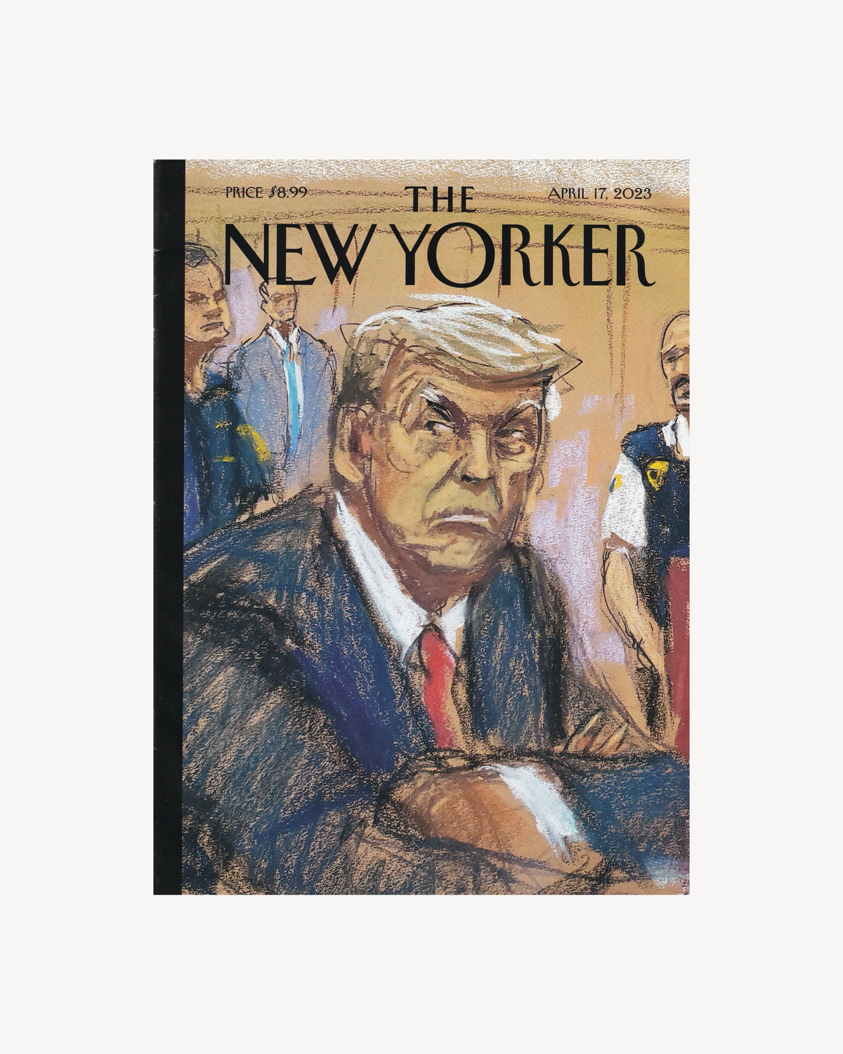 The New Yorker "Courtroom Sketch, Manhattan Criminal Courthouse" 17 Apr. 2023 Mags & Zines The New Yorker