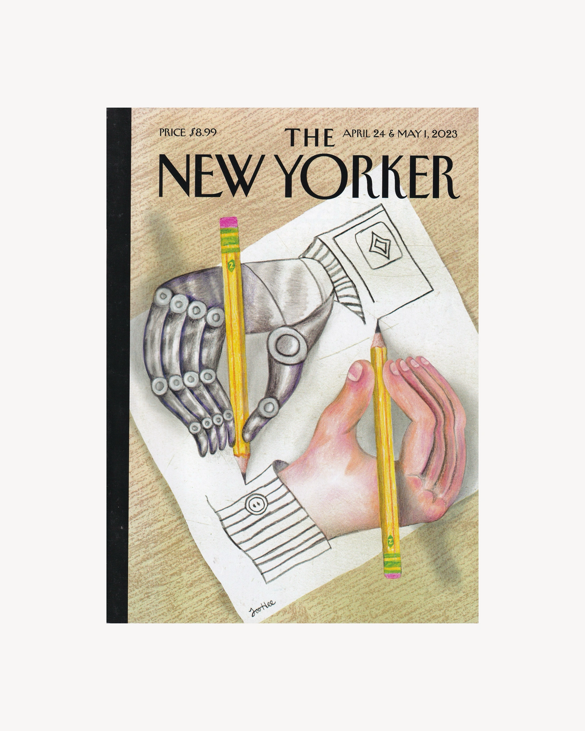 The New Yorker "Drawing Hands with A.I. (After M.C. Escher" 24 Apr. & 1 May 2023 Mags & Zines The New Yorker
