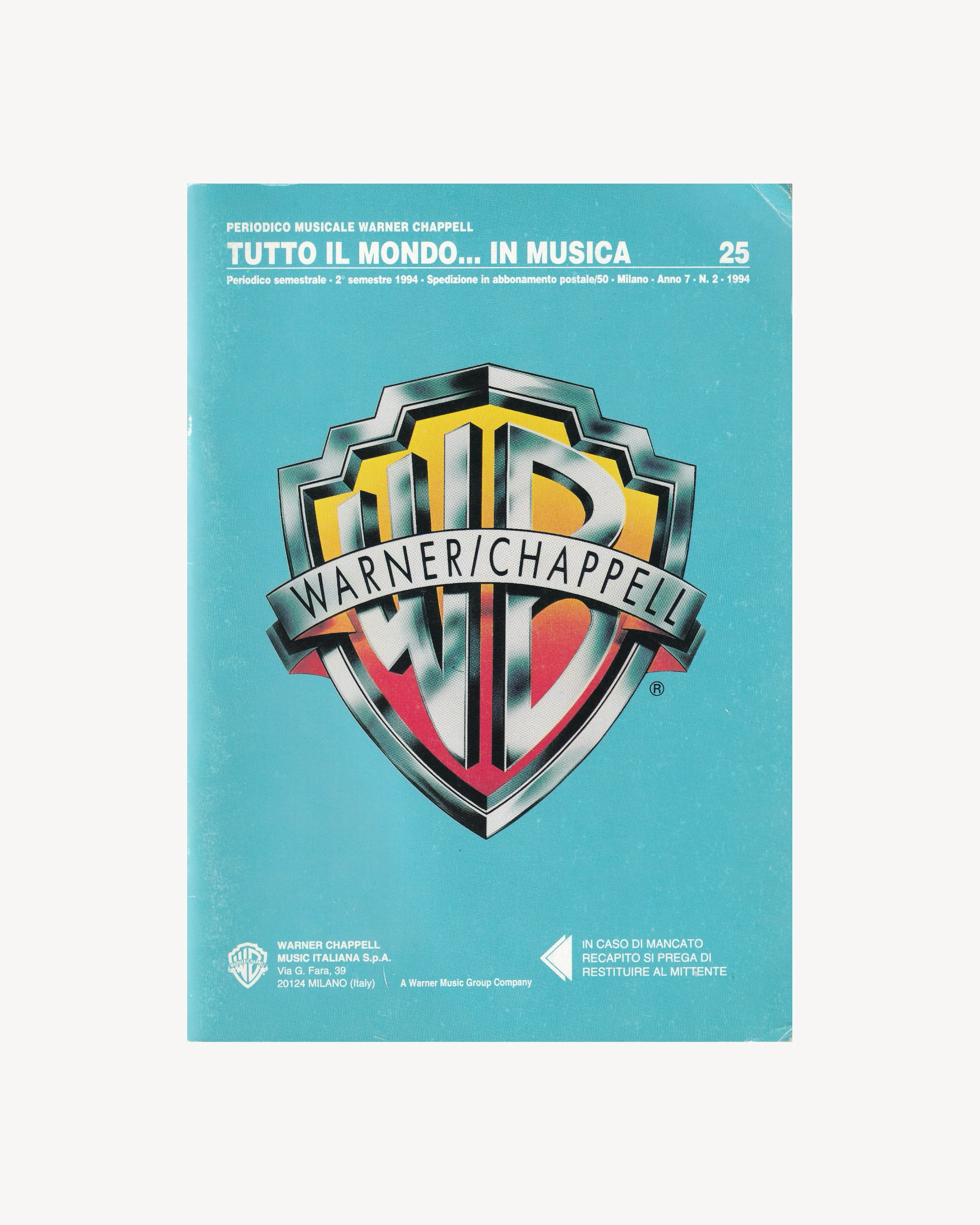 Tutto il Mondo… in Musica n.25 ’94 - Warner Chappell Old Books Warner Chappell Music Italiana S.p.A.