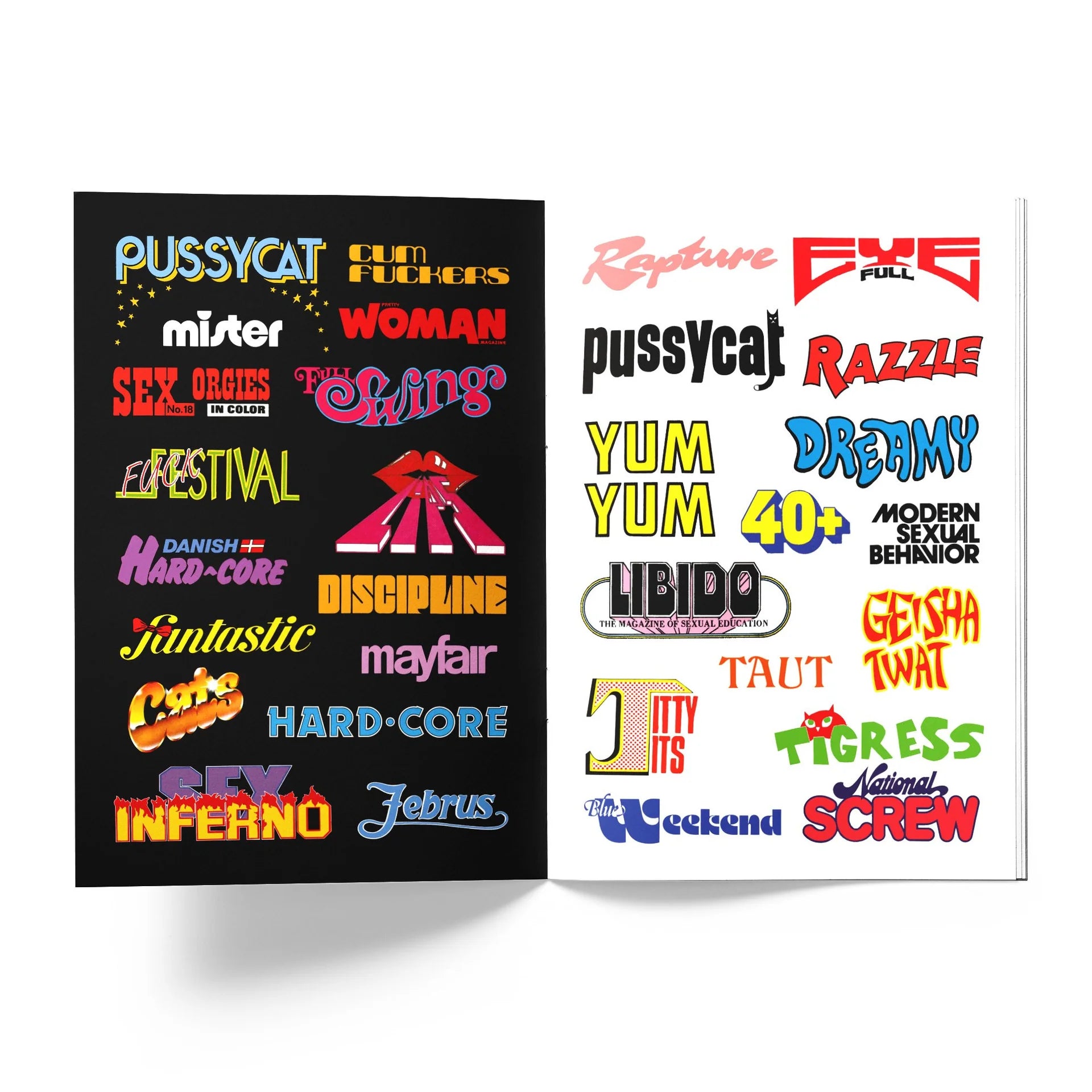 Top Shelf Type: Adult Magazine Logotypes 1960-1990 - Lock Books Art Books Lock Books
