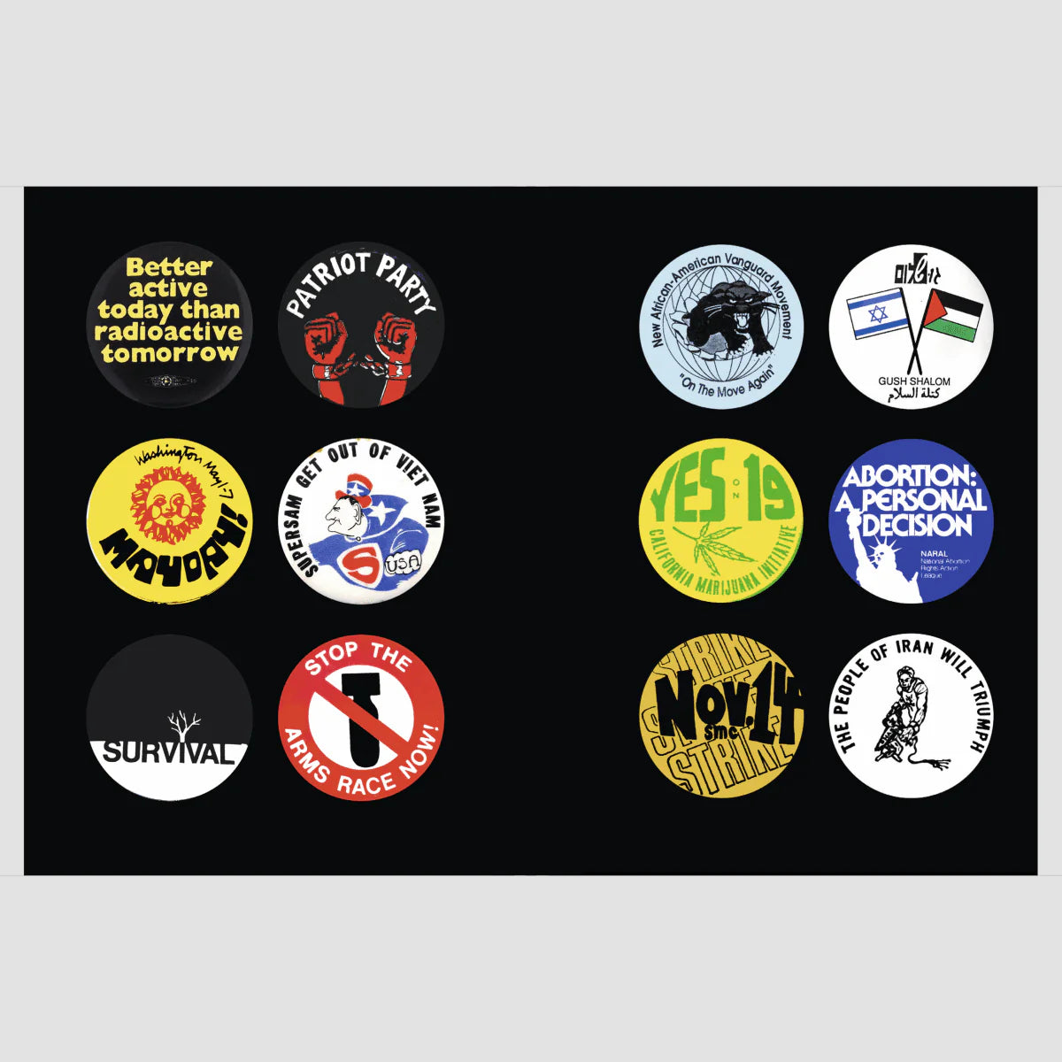 POLITICAL BADGES - Masala Noir Art Books Masala Noir